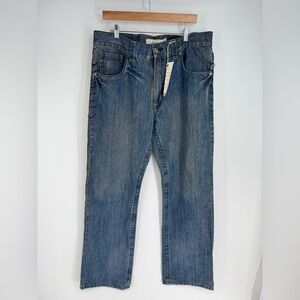 Broken Souls High Rise Side Stitch Straight Leg Denim Jeans